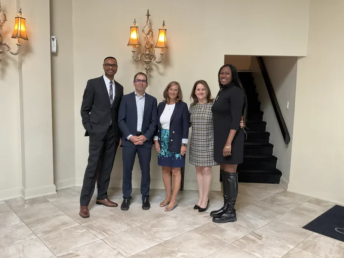 Dan Maggiacomo poses with ADM Clayton Latouche, Directors Claudine Munroe and Stephany Balough and former Executive Director Nancy Sanders.