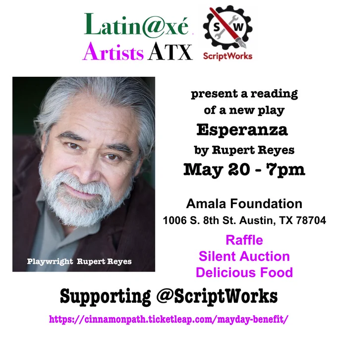 Mercedes Urive-a Mexican immigrant pays the price for trusting the U.S. with her hopes, dreams, and rights as a new mother in this play reading of ESPERANZA by Rupert Reyes. All proceeds benefit @ScriptWorks_ATX May 20 - 7pm at the Amala Foundation.  Tickets: https://bit.ly/44WZ2ue