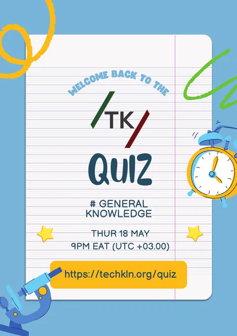 Poster for TK's Weekly Quiz