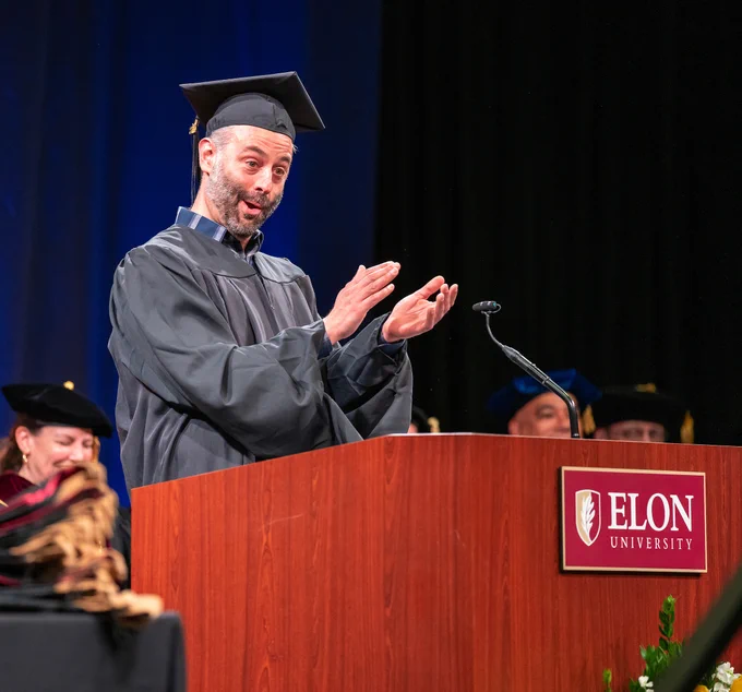 Jason Smith G’23 of the MBA program was selected to deliver the message of appreciation on behalf of his fellow students.

