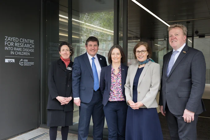 MPs and UCL professors outside the Zayed Centre