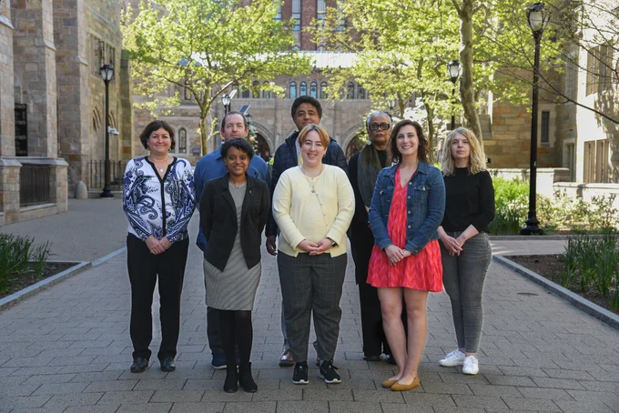 Richmond Team at the Organizational Session, May 2023. (From left to right: Valerie Schwarz, John DeReu, Aliyah Hoye, José Lises Reveles Ramirez, Amanda McMahon, Gwendolyn Nixon, Kirsten Craig, and Irina Alekseeva.)