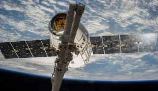 A satellite orbiting the Earth.