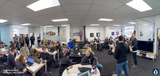 💧 DrupalSouth 2023 code sprint if off to a great start! 
💧 Big thank you PreviousNext for sposoring the event and Xequals for cosy venue.