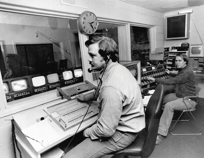View inside the OETA studio in 1974