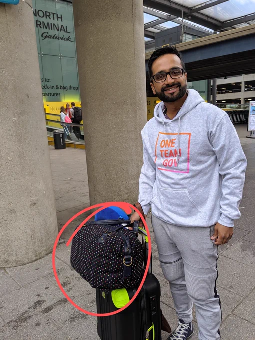 Me with a bag full of lanyards 