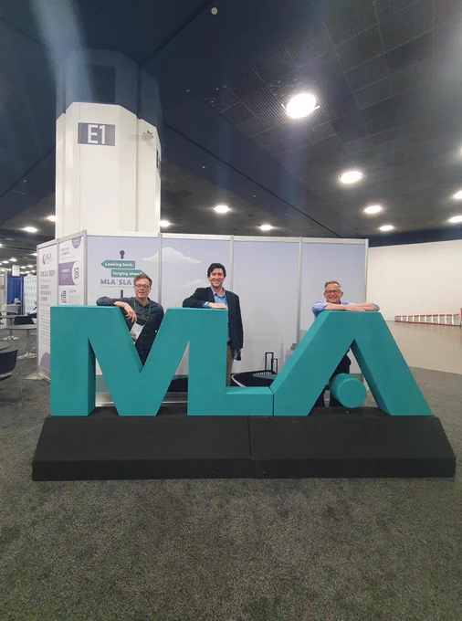 Kieran Prince, James Edwards and Jon Bentley enjoying their time at MLA SLA 23.