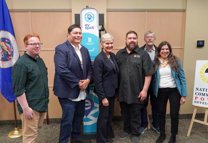 Secretary Granholm participates in an event at the Minnesota Clean Cities coalition in Minneapolis, MN to highlight new announcements coming out of the DOE Office of Energy Efficiency and Renewable Energy Vehicle Technologies Office.