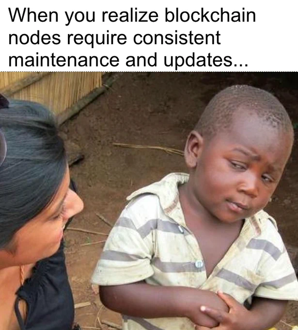 a meme about blockchain nodes