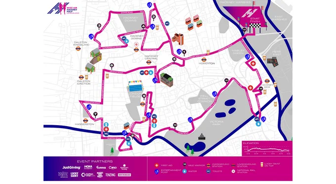 Route for running the Hackney Half 2023