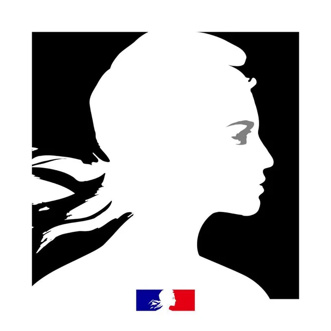 Visuel de la Marianne aux couleurs du deuil.