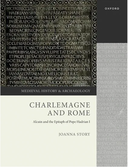 Front cover of the book features the author's name and book title, the name of the publisher (Oxford University Press) and images of medieval text, presumably in Latin.