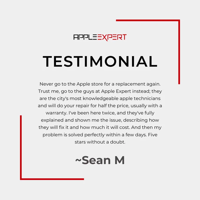 Thank you for taking time out of your busy schedule to leave us a review! We appreciate the valuable feedback and will continue to provide the best possible service.

Trust our expertise for top-notch repairs, support, and solutions. Contact us today for unparalleled service. We are always available to serve you.

Contact the Experts Today!

🌐: https://appleexpert.ca/
Link in Bio.
IG: @apple_expert_calgary
.
.
.
.
#appleexpert #testimonial #appleexperts #appleexpertcalgary #mobilerepair #ipadrepair #applerepair #smartphones #datarecovery #applenews #yyc #yycnow #macbook #macbookrepair #appleexpert #appleexpertcalgary #alberta411 #albertacanada #yyc #yycnow #yyctoday #macbook #macbookrepair #macbookrepairs #appleexpertab #apple #mac #macbookpro