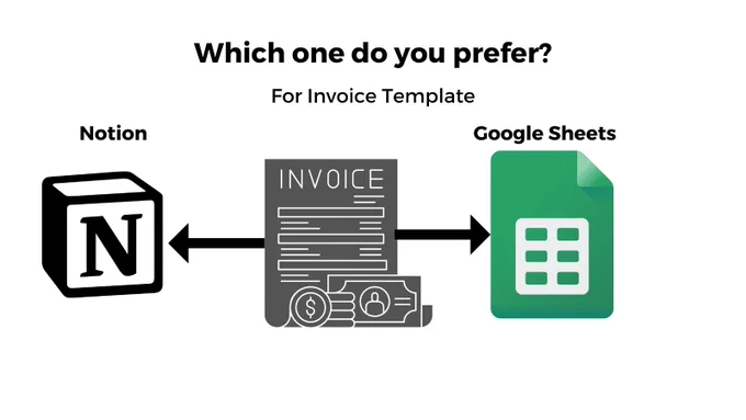 Notion Invoice template or Google Sheets invoice template