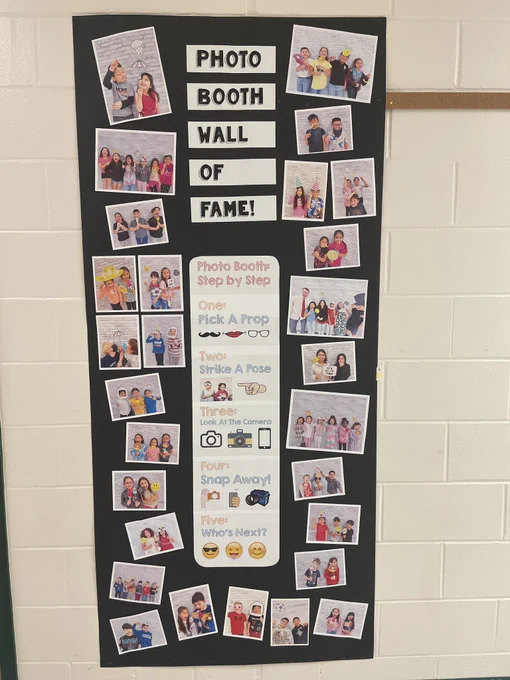Photo booth pictures of students who attended the annual art show