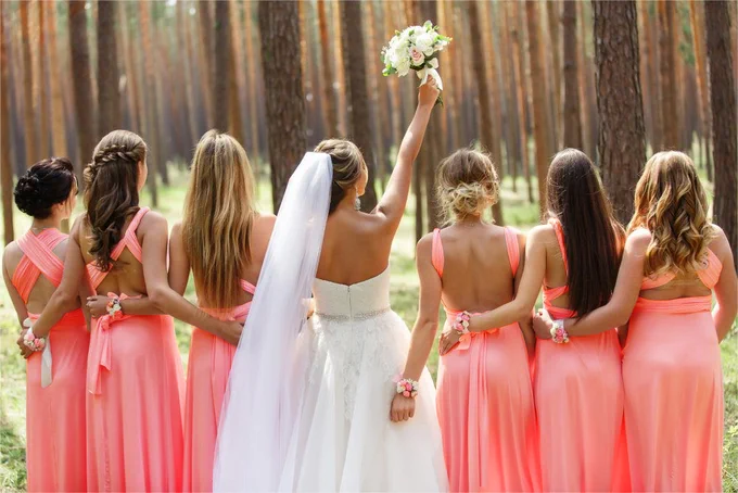 Coral Pink Infinity Bridesmaid Dress