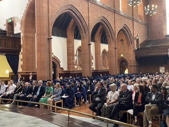 Barony hall with Young Strathclydrs, friends and family sitting in the audience