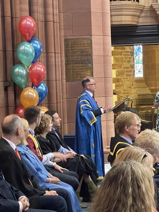 Professor Sir Jim McDonald giving a speech in the Barony Hall