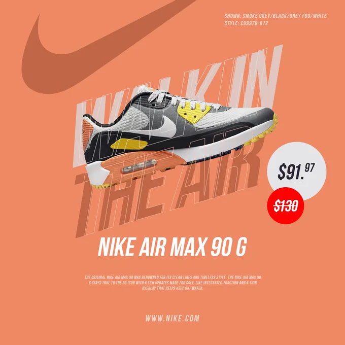 Nike Air Max 90 G: https://www.nike.com/t/air-max-90-g-golf-shoe-hxtVmz/CU9978-012