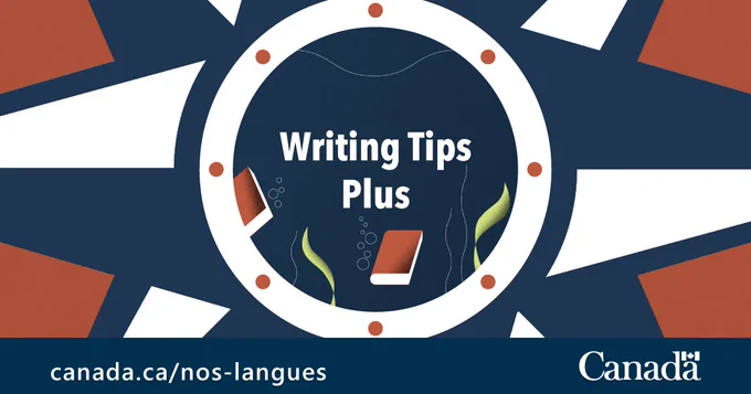 Illustration d'une rose des vents en gros plan avec en son centre un hublot par lequel on voit le fond marin et des livres flotter. Texte: «Writing Tips Plus».