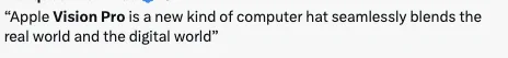 "apple vision pro is a new kind of computer hat" typo