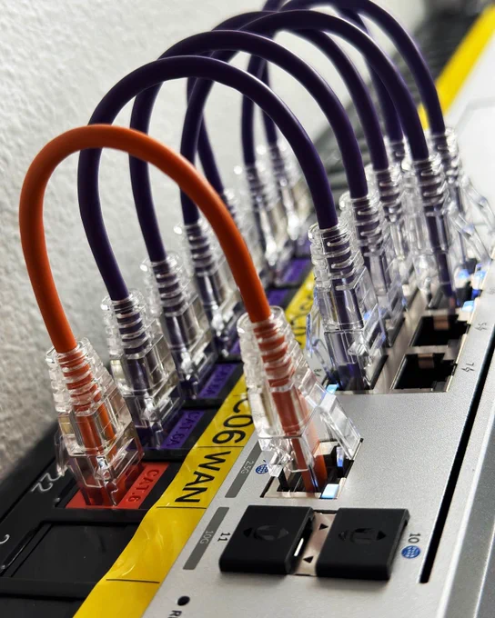 Vertical Cable Slim Line CAT6a Patch Cables - 6”