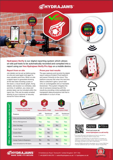 Hydrajaws Verify App and Digital Reporting System