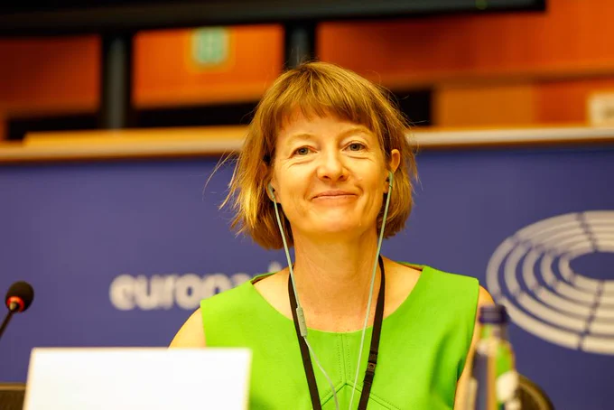 Our director Catherine Naugthon during her presentation. 