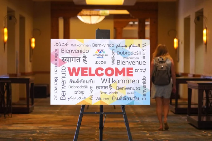 Welcome to CreativePro Week sign