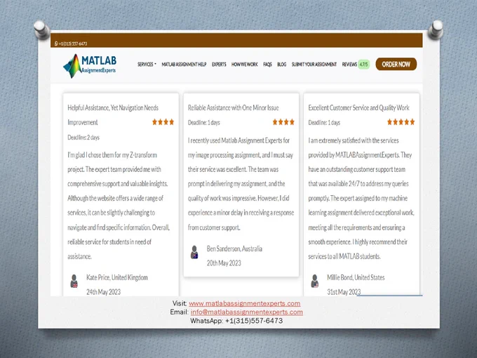 Matlab Assignment Experts Reviews