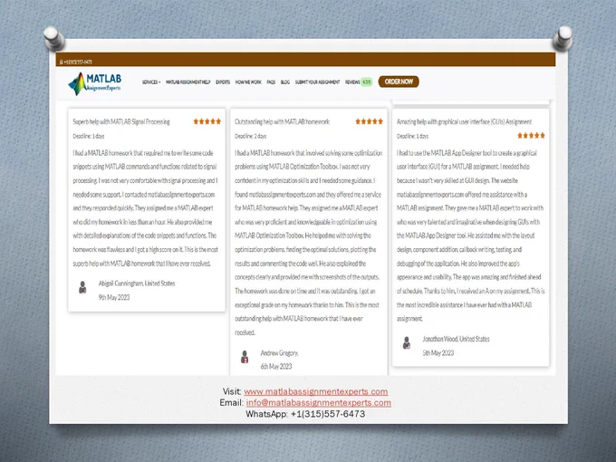 Matlab Assignment Experts Reviews