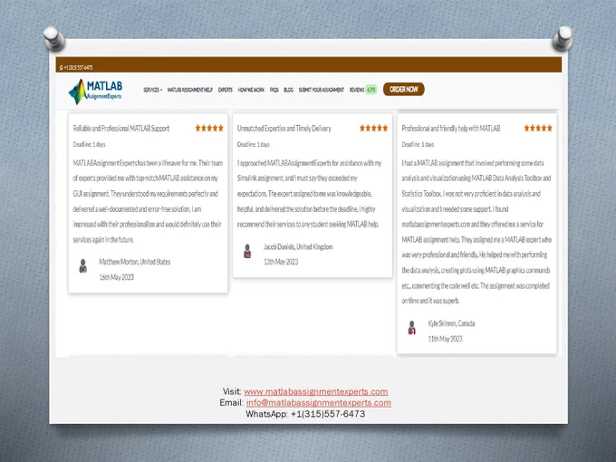 Matlab Assignment Experts Reviews