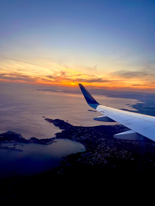Sunset in Athens, shot right before landing at Athens airport.