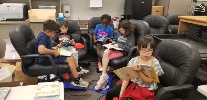 Students reading 