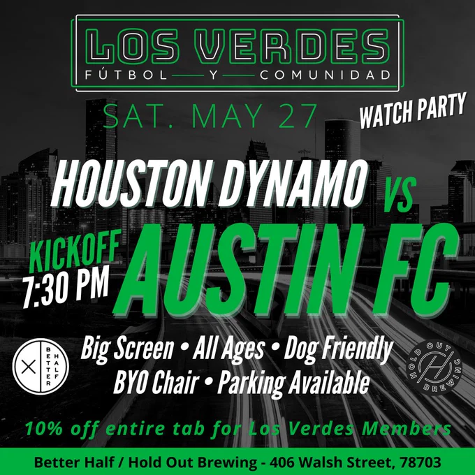 Watch party details for this Saturday 5/27. Meeting at better half/hold out brewing. Kickoff is 7:30pm