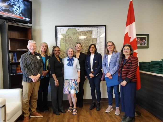 Minister Anand pictured with Halton climate leaders.