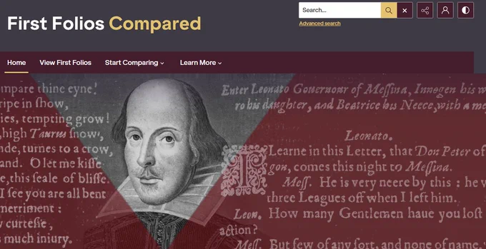 Image of First Folios Compared website

