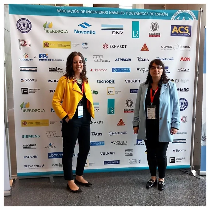 Na imaxe, en orde de aparición de esquerda a dereita: a enxeñeira Laura Alonso, de CT Ingenieros e a investigadora Alicia Munín, do CITENI.