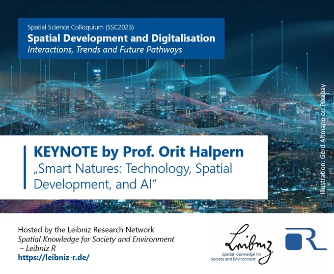 Einladungsflyer für die Keynote von Prof. Halpern mit dem Titel: Smart Natures: Technology, Spatial Development, and AI