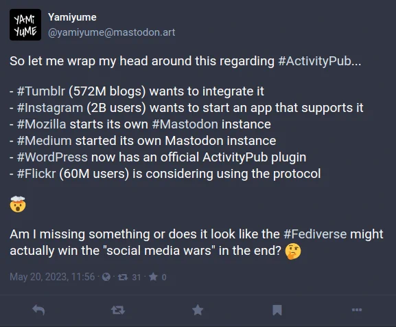 ActivityPub winning the social media wars