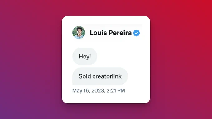 CreatorLink is sold ✅