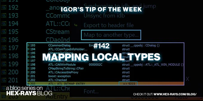 Igor’s tip of the week #142: Mapping local types