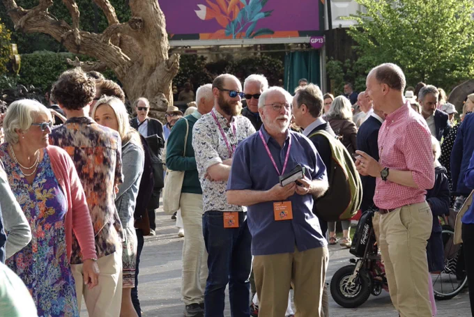 Jim Hardie, Luke Tilley and Tom Massey engaging with the many visitors to the garden.