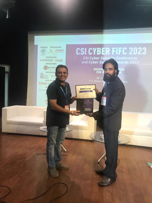 🌟 Excited to announce that GavBit Pvt Ltd & SimpleDMARC received the Outstanding Startup in Cyber Security award from CSI Mumbai Chapter! 🏆 Grateful to CSI & Dr. Suresh A Shan for this honor! Thanks for recognizing our efforts! #Cybersecurity #Award #OutstandingStartup #Gratitude