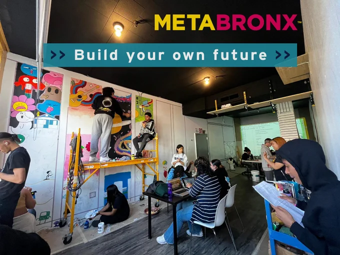 photograph >> Winter 2022 Youth Cohort participants build the new Bronx media production and broadcast studio >> Ashley Decamps >> 2023-04-19 >> MetaBronx