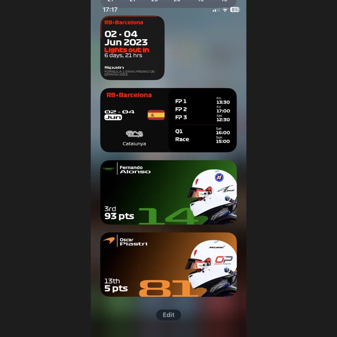 Formulify iOS Home Screen widgets