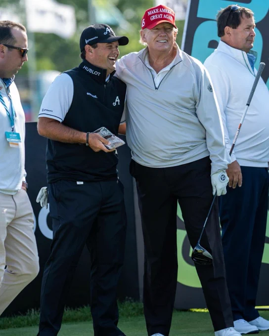 Patrick Reed and pres. Donald Trump Liv golf league Pro-Am May 25, 2023