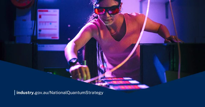 Image of Ritika Bazzad, Sydney Quantum Academy PhD scholarship recipient at UTS. Credit: Sydney Quantum Academy. Below is the URL industry.gov.au/NationalQuantumStrategy | Image credit: Sydney Quantum Academy