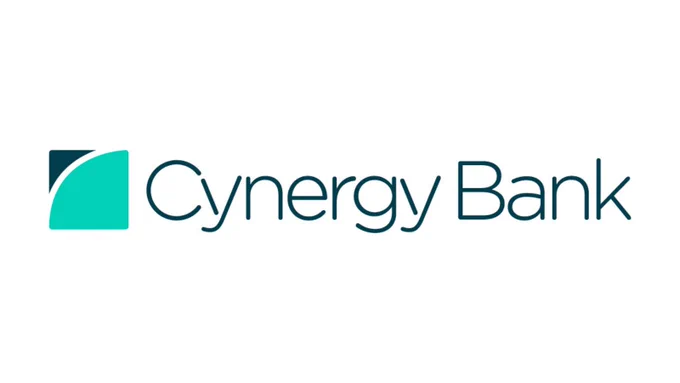 text saying: cynergy bank and logo