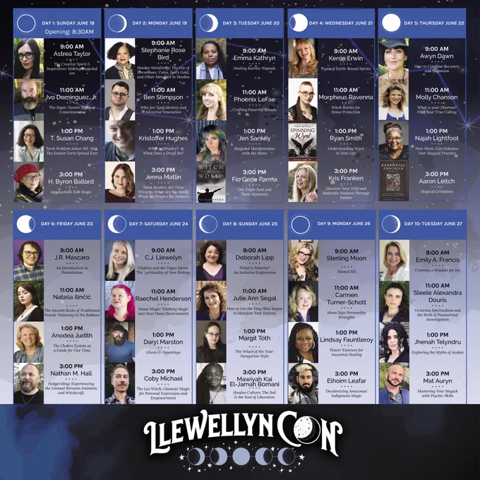 Full schedule of LlewellynCon Authors Presenting at this year's event